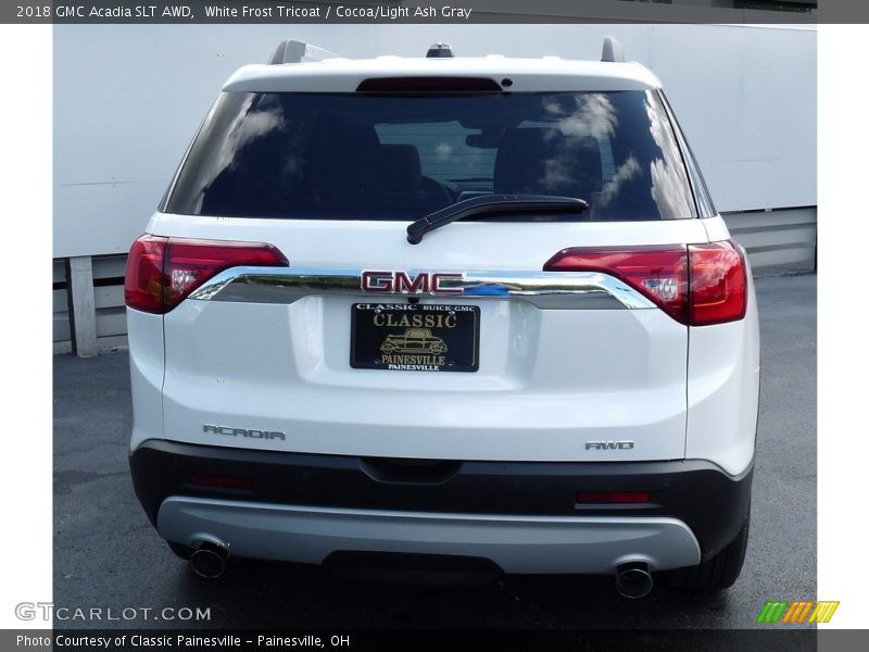 White Frost Tricoat / Cocoa/Light Ash Gray 2018 GMC Acadia SLT AWD
