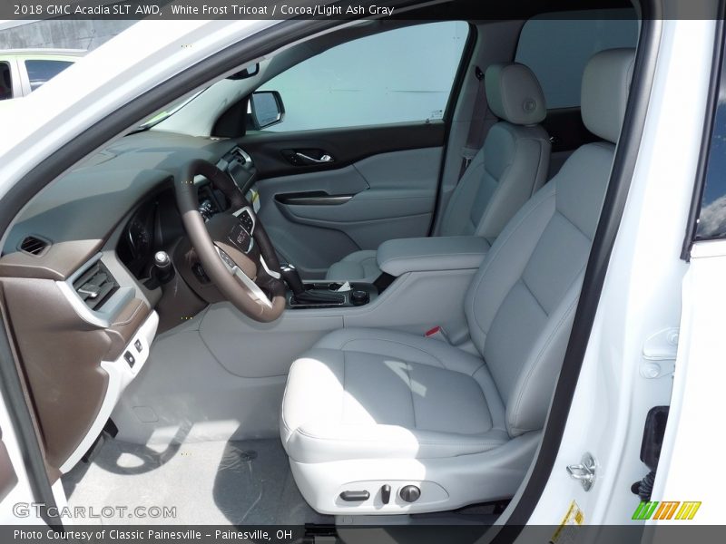 White Frost Tricoat / Cocoa/Light Ash Gray 2018 GMC Acadia SLT AWD