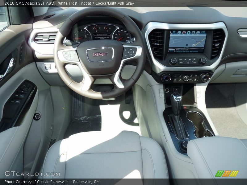 White Frost Tricoat / Cocoa/Light Ash Gray 2018 GMC Acadia SLT AWD