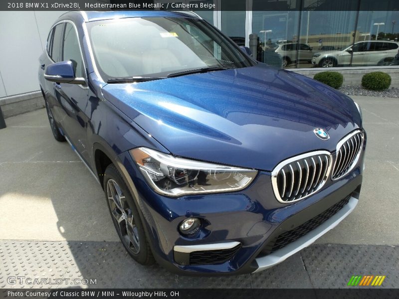 Mediterranean Blue Metallic / Canberra Beige 2018 BMW X1 xDrive28i