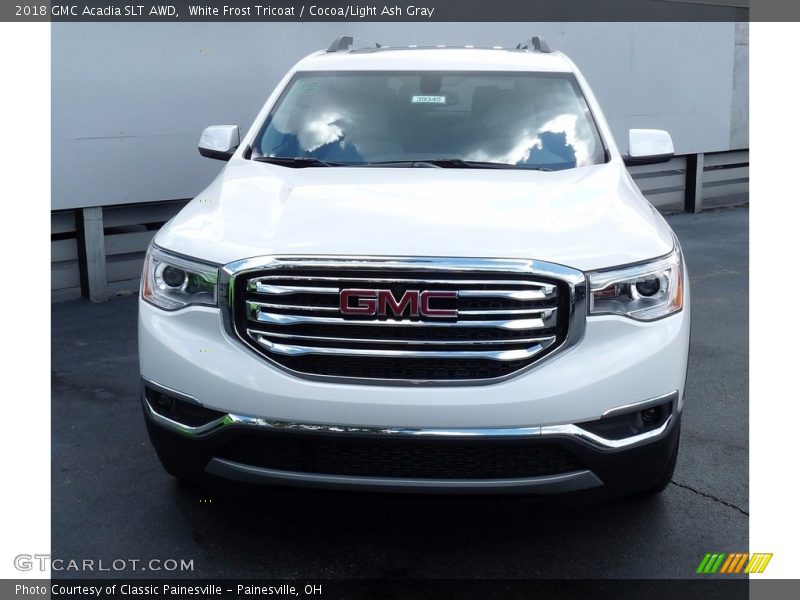 White Frost Tricoat / Cocoa/Light Ash Gray 2018 GMC Acadia SLT AWD