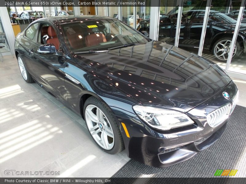 Carbon Black Metallic / Vermilion Red 2017 BMW 6 Series 650i xDrive Coupe