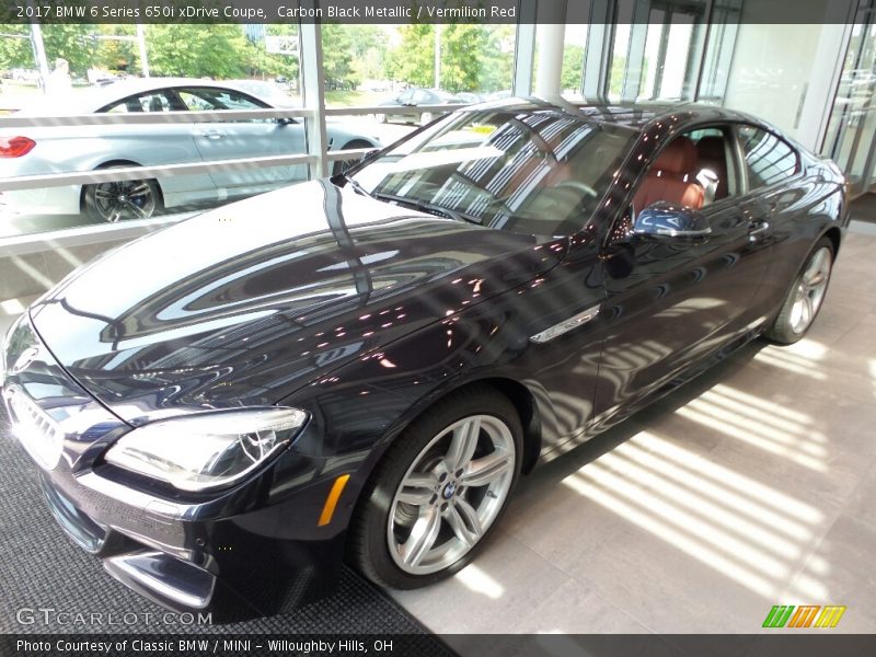 Carbon Black Metallic / Vermilion Red 2017 BMW 6 Series 650i xDrive Coupe
