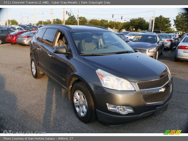 Cyber Gray Metallic / Dark Gray/Light Gray 2011 Chevrolet Traverse LS AWD