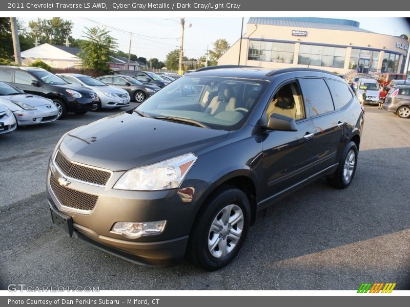 Cyber Gray Metallic / Dark Gray/Light Gray 2011 Chevrolet Traverse LS AWD