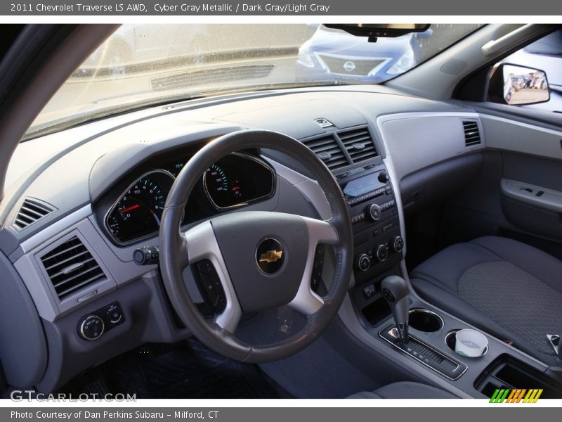 Cyber Gray Metallic / Dark Gray/Light Gray 2011 Chevrolet Traverse LS AWD