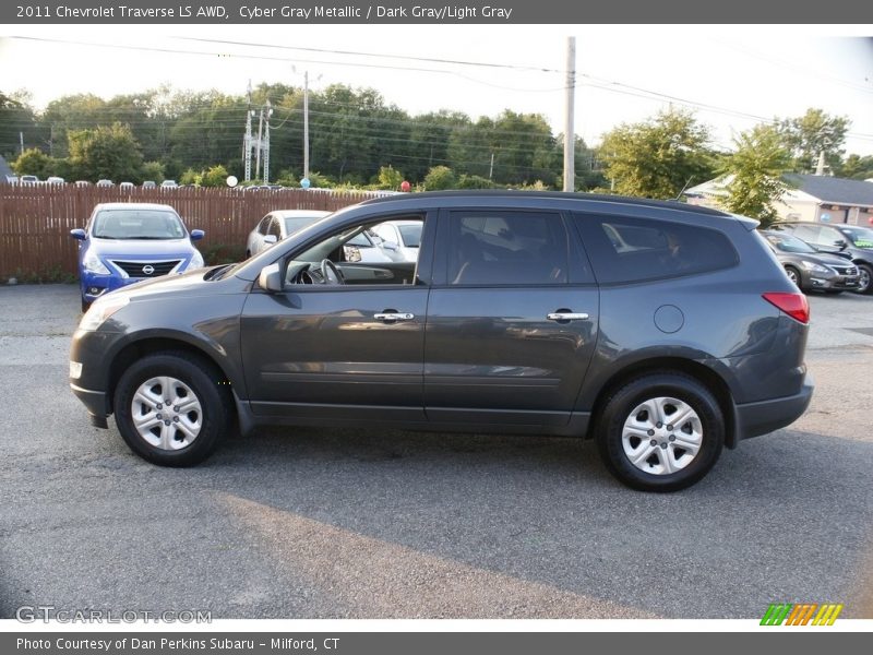 Cyber Gray Metallic / Dark Gray/Light Gray 2011 Chevrolet Traverse LS AWD