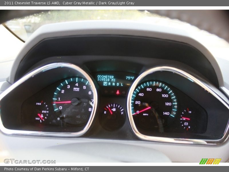 Cyber Gray Metallic / Dark Gray/Light Gray 2011 Chevrolet Traverse LS AWD