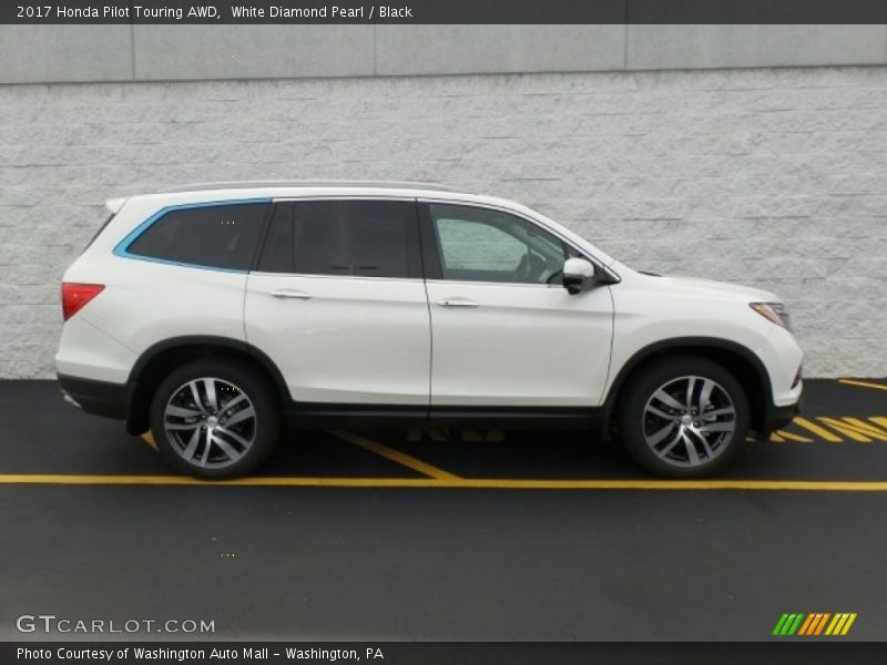 White Diamond Pearl / Black 2017 Honda Pilot Touring AWD