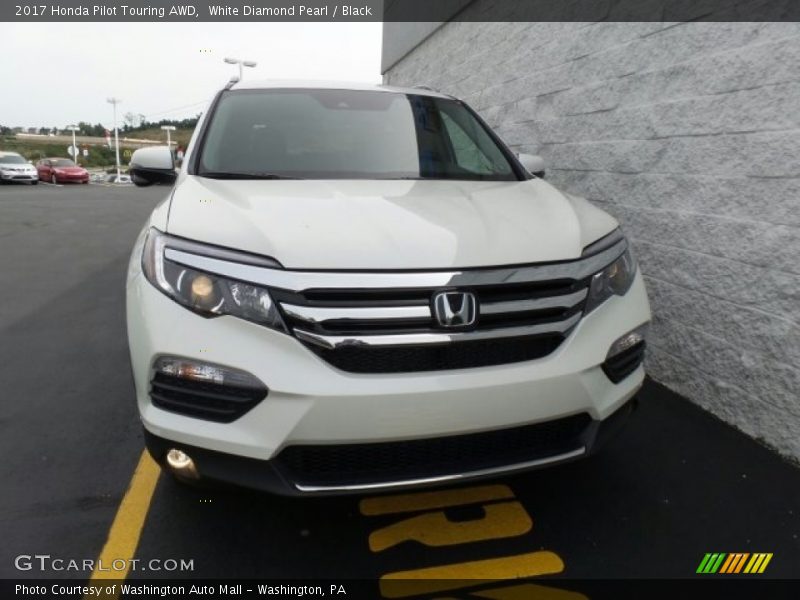 White Diamond Pearl / Black 2017 Honda Pilot Touring AWD