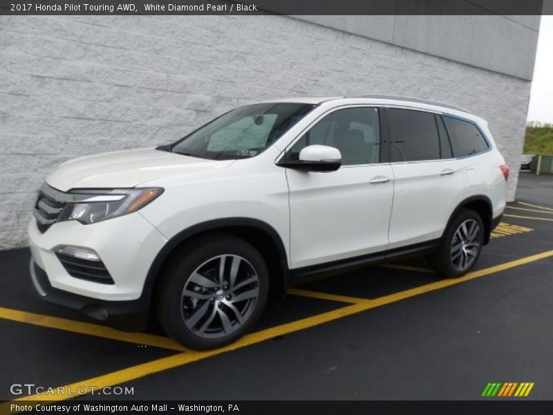 White Diamond Pearl / Black 2017 Honda Pilot Touring AWD