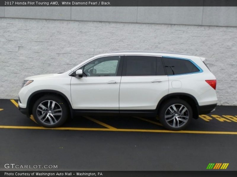 White Diamond Pearl / Black 2017 Honda Pilot Touring AWD