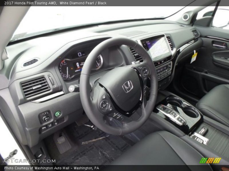White Diamond Pearl / Black 2017 Honda Pilot Touring AWD