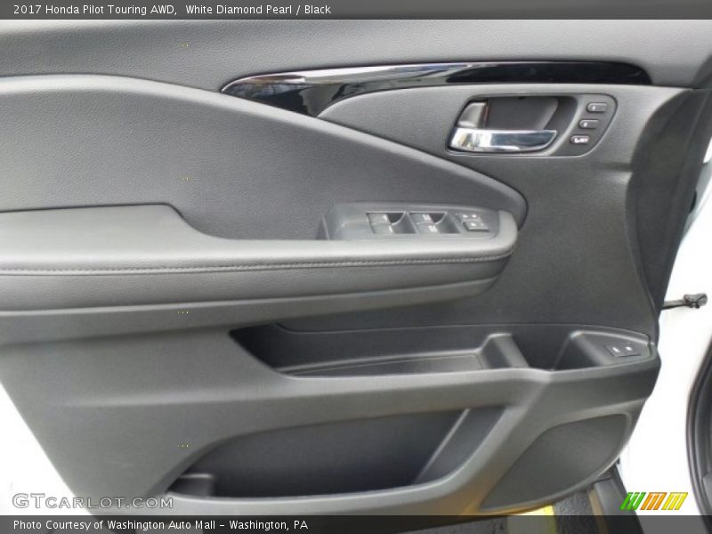 White Diamond Pearl / Black 2017 Honda Pilot Touring AWD