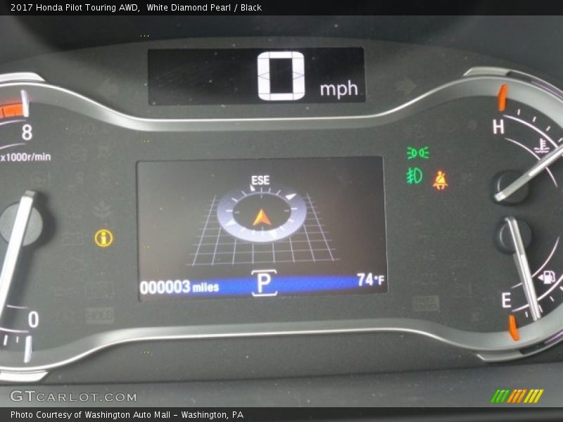 White Diamond Pearl / Black 2017 Honda Pilot Touring AWD