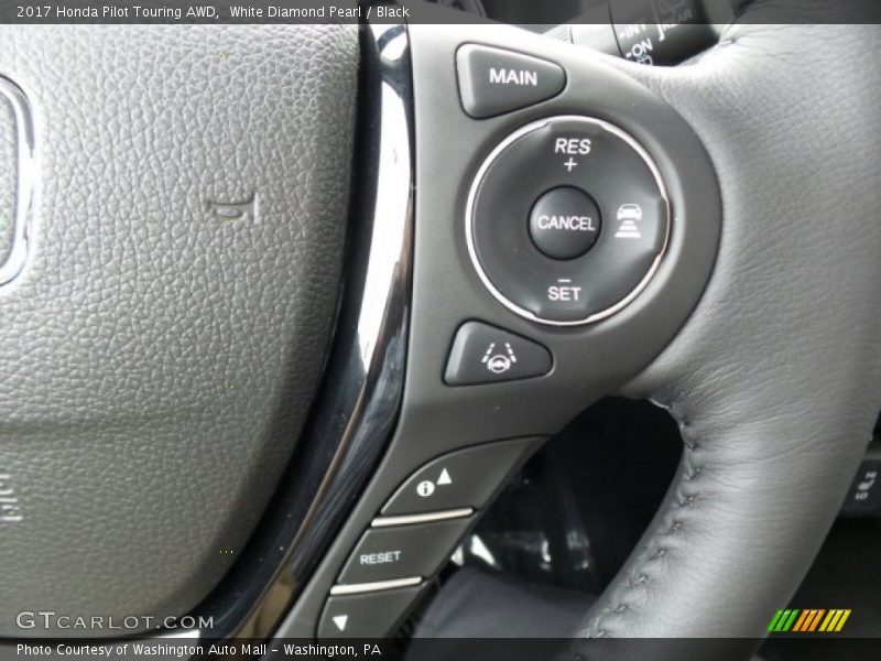 White Diamond Pearl / Black 2017 Honda Pilot Touring AWD