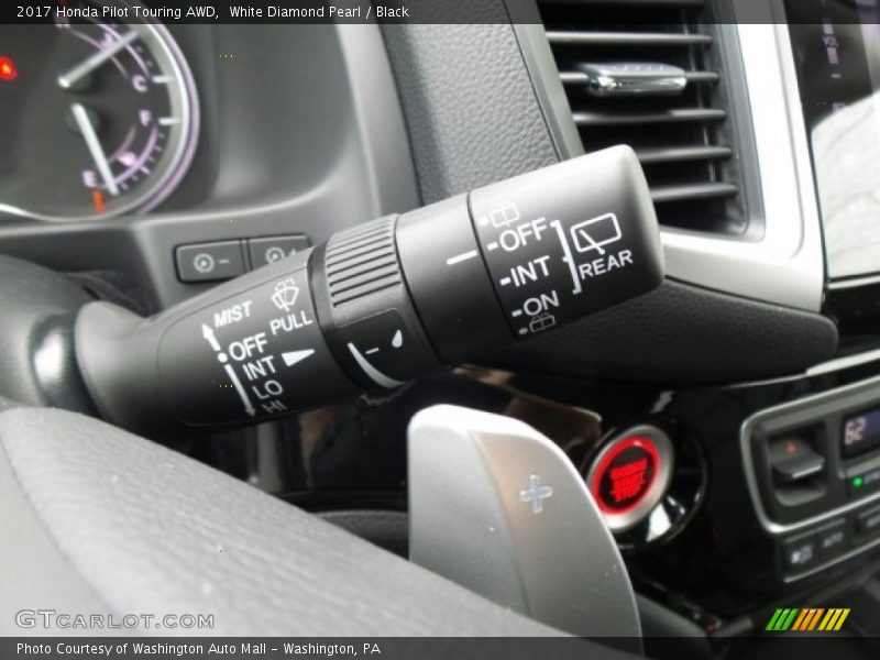 White Diamond Pearl / Black 2017 Honda Pilot Touring AWD