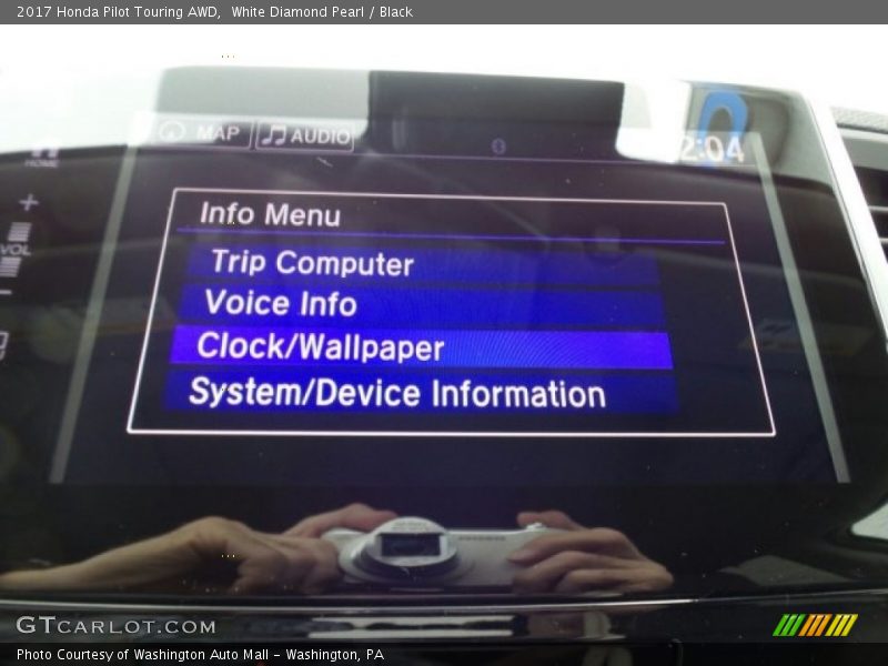 White Diamond Pearl / Black 2017 Honda Pilot Touring AWD
