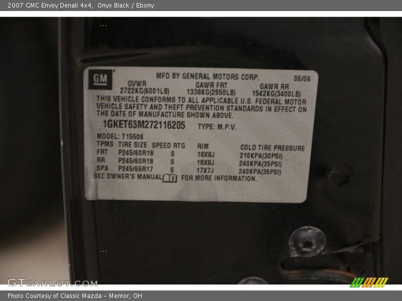 Onyx Black / Ebony 2007 GMC Envoy Denali 4x4