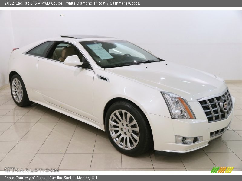 White Diamond Tricoat / Cashmere/Cocoa 2012 Cadillac CTS 4 AWD Coupe