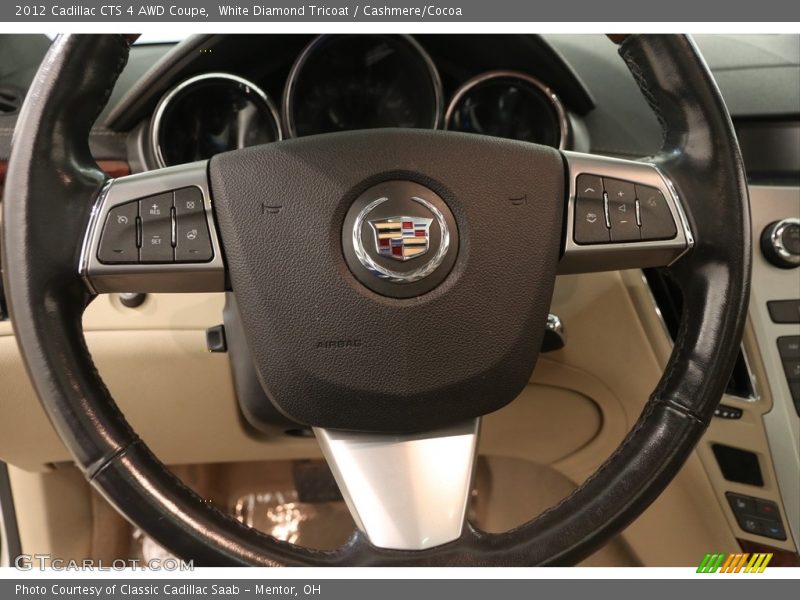 White Diamond Tricoat / Cashmere/Cocoa 2012 Cadillac CTS 4 AWD Coupe