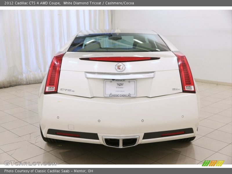 White Diamond Tricoat / Cashmere/Cocoa 2012 Cadillac CTS 4 AWD Coupe