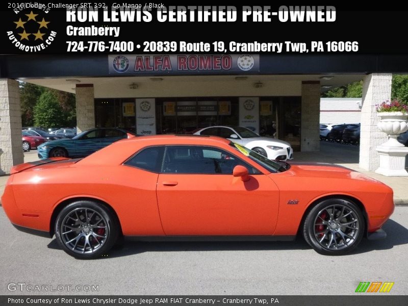 Go Mango / Black 2016 Dodge Challenger SRT 392