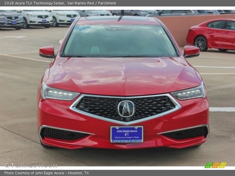 San Marino Red / Parchment 2018 Acura TLX Technology Sedan