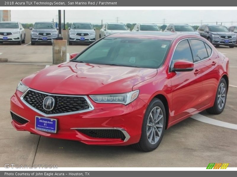 San Marino Red / Parchment 2018 Acura TLX Technology Sedan