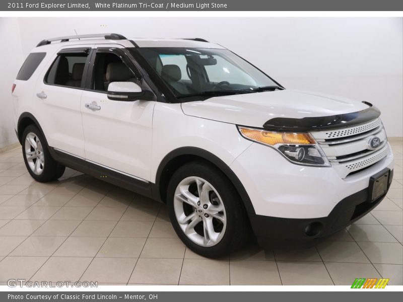 White Platinum Tri-Coat / Medium Light Stone 2011 Ford Explorer Limited