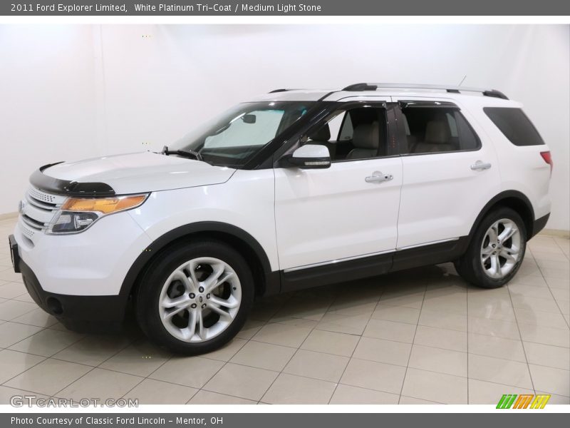 White Platinum Tri-Coat / Medium Light Stone 2011 Ford Explorer Limited
