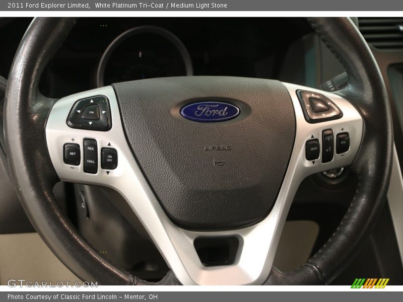 White Platinum Tri-Coat / Medium Light Stone 2011 Ford Explorer Limited