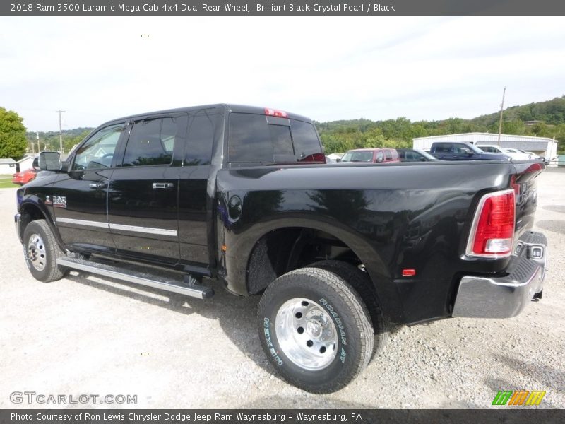 Brilliant Black Crystal Pearl / Black 2018 Ram 3500 Laramie Mega Cab 4x4 Dual Rear Wheel
