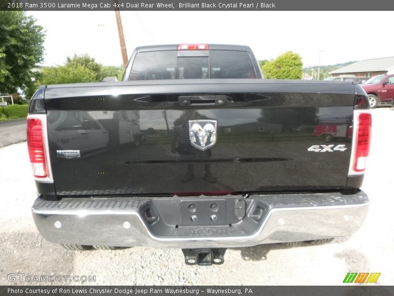 Brilliant Black Crystal Pearl / Black 2018 Ram 3500 Laramie Mega Cab 4x4 Dual Rear Wheel