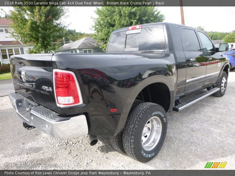 Brilliant Black Crystal Pearl / Black 2018 Ram 3500 Laramie Mega Cab 4x4 Dual Rear Wheel