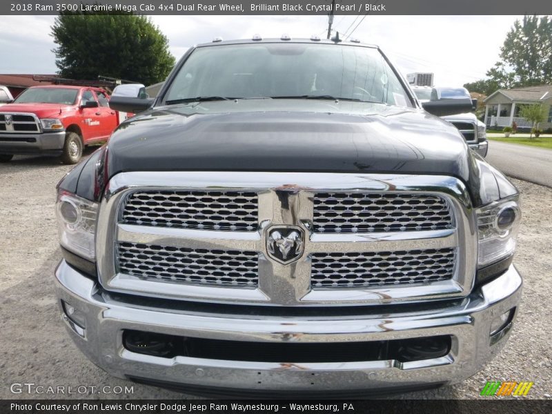 Brilliant Black Crystal Pearl / Black 2018 Ram 3500 Laramie Mega Cab 4x4 Dual Rear Wheel