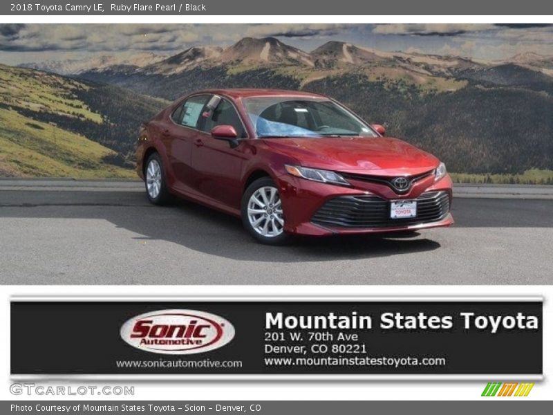 Ruby Flare Pearl / Black 2018 Toyota Camry LE