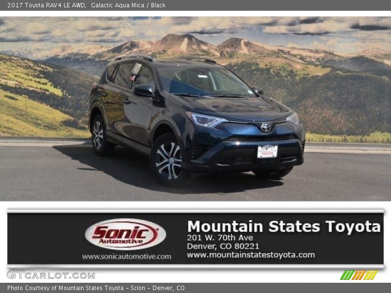Galactic Aqua Mica / Black 2017 Toyota RAV4 LE AWD