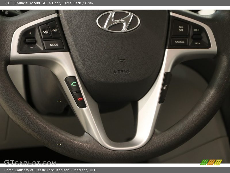 Ultra Black / Gray 2012 Hyundai Accent GLS 4 Door