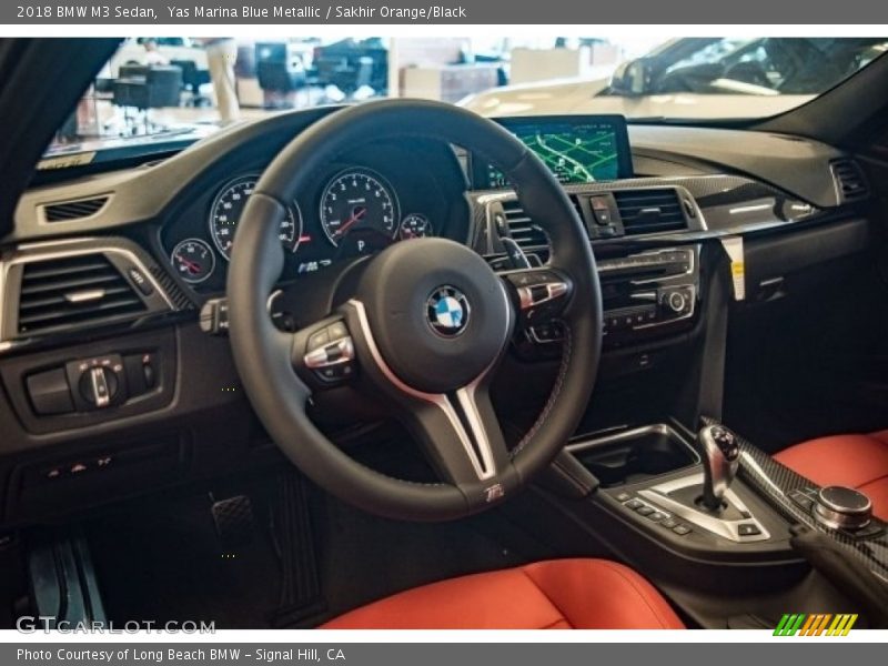 Yas Marina Blue Metallic / Sakhir Orange/Black 2018 BMW M3 Sedan