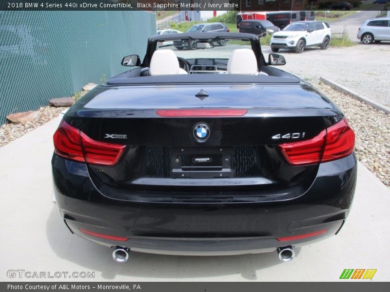 Black Sapphire Metallic / Ivory White 2018 BMW 4 Series 440i xDrive Convertible