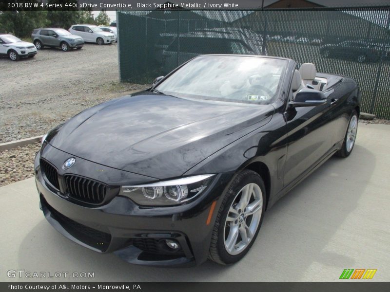 Black Sapphire Metallic / Ivory White 2018 BMW 4 Series 440i xDrive Convertible