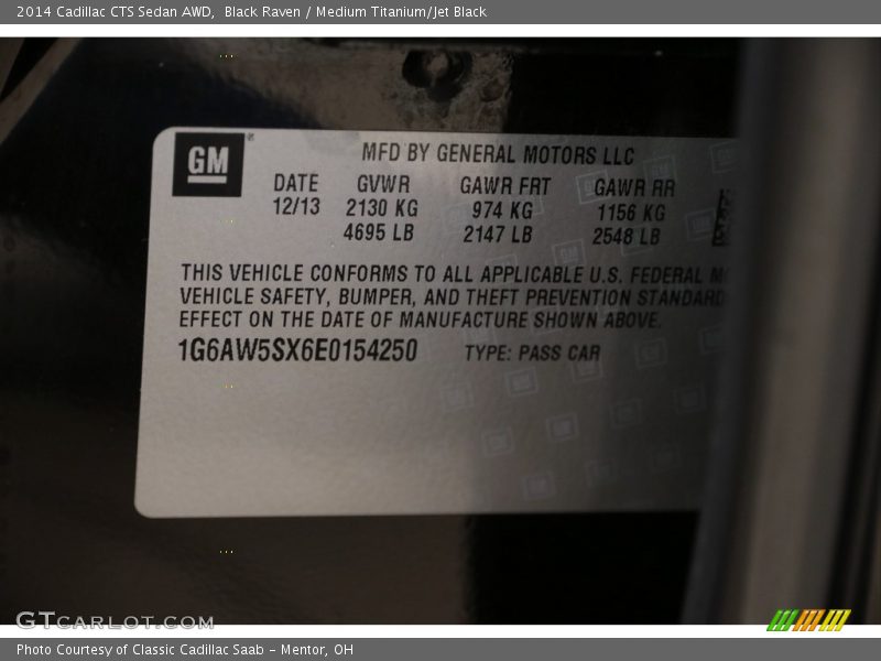 Black Raven / Medium Titanium/Jet Black 2014 Cadillac CTS Sedan AWD