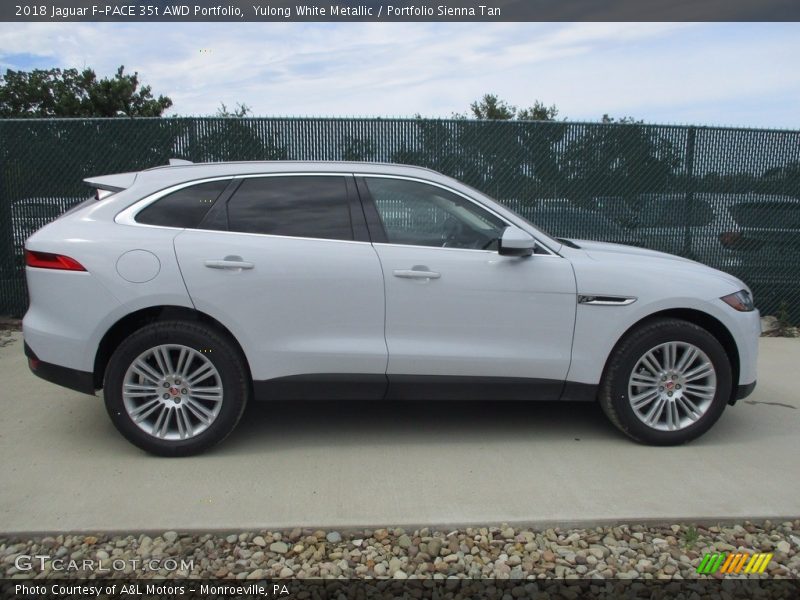 Yulong White Metallic / Portfolio Sienna Tan 2018 Jaguar F-PACE 35t AWD Portfolio