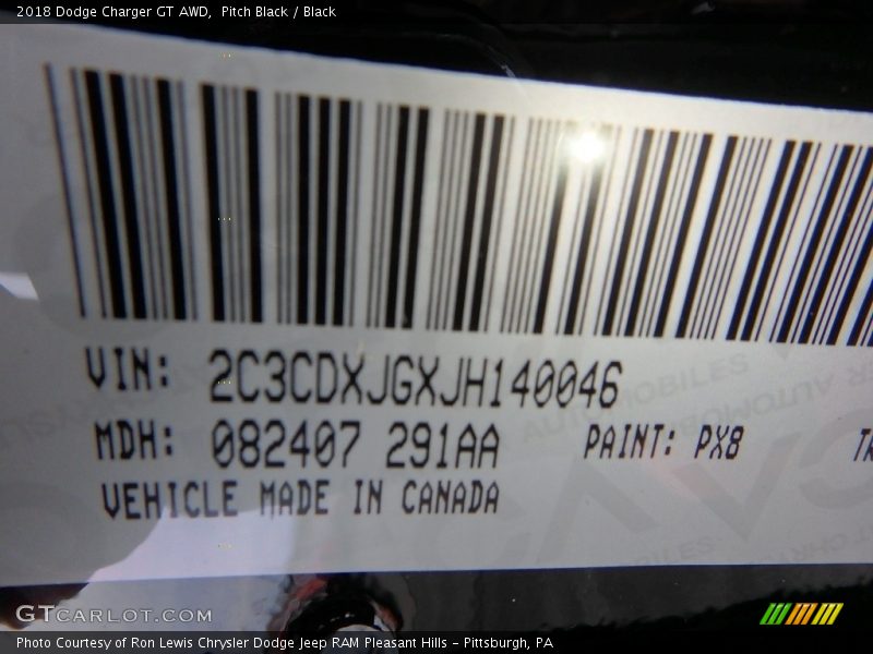 Pitch Black / Black 2018 Dodge Charger GT AWD