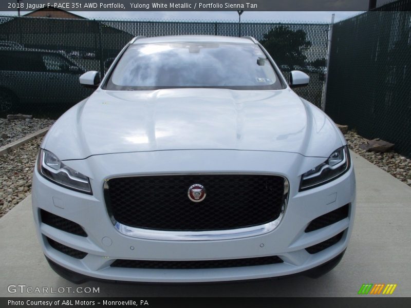 Yulong White Metallic / Portfolio Sienna Tan 2018 Jaguar F-PACE 35t AWD Portfolio