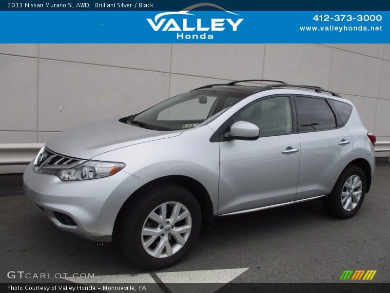 Brilliant Silver / Black 2013 Nissan Murano SL AWD