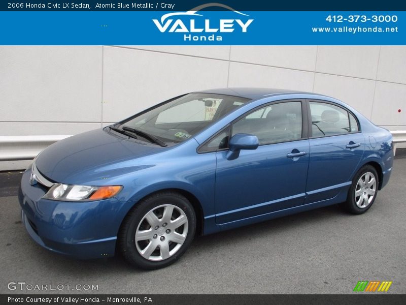 Atomic Blue Metallic / Gray 2006 Honda Civic LX Sedan