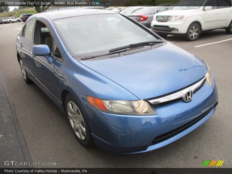 Atomic Blue Metallic / Gray 2006 Honda Civic LX Sedan
