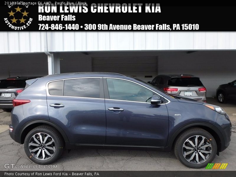 Pacific Blue / Black 2018 Kia Sportage EX AWD